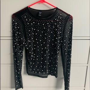 sparkle mesh shirt